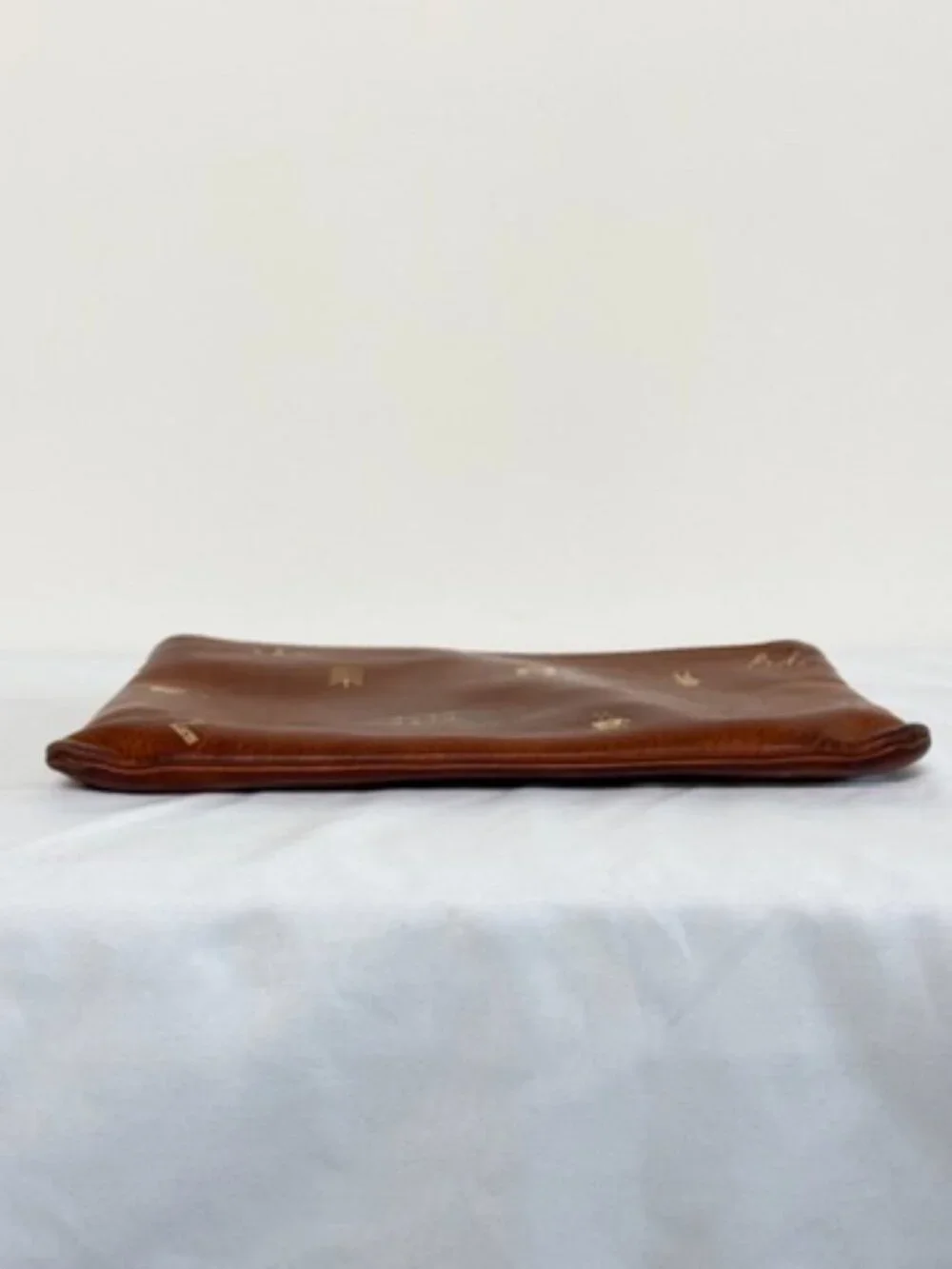 MADEWELL Leather Pouch Gold Southwest Symbols Chestnut Brown NWT